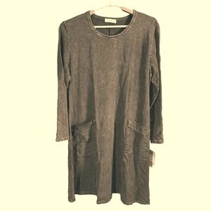 Jess & Jane 1X A-Line Tunic Dress Pockets Long Sleeve Casual Comfy‎ USA Made 1X